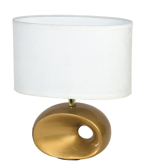 sconto Abat jour Perforierte Keramik Gold Lampenschirm Weißer Stoff Moderne Lampe E27 Umwelt I-EOLO/L 35
