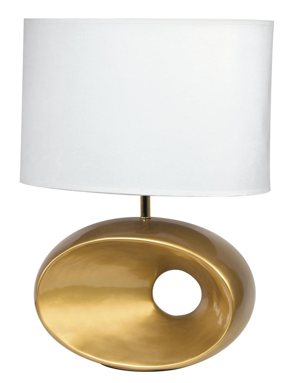 Lume Gold Perforierter Keramikschirm Weißer Stoff Tischlampe Modern E27 Environment I-EOLO/L 58 acquista