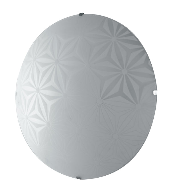 acquista Moderne runde Deckenleuchte Weiß Glas Design Blumen LED Lampe 18 Watt Natürliches Umgebungslicht I-EXAGON/PL30