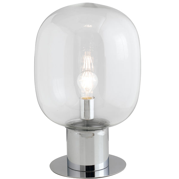 online Moderne Tischlampe Verchromtes Metall Transparent Tischlampe aus mundgeblasenem Glas E27 Umwelt I-FELLINI-L18