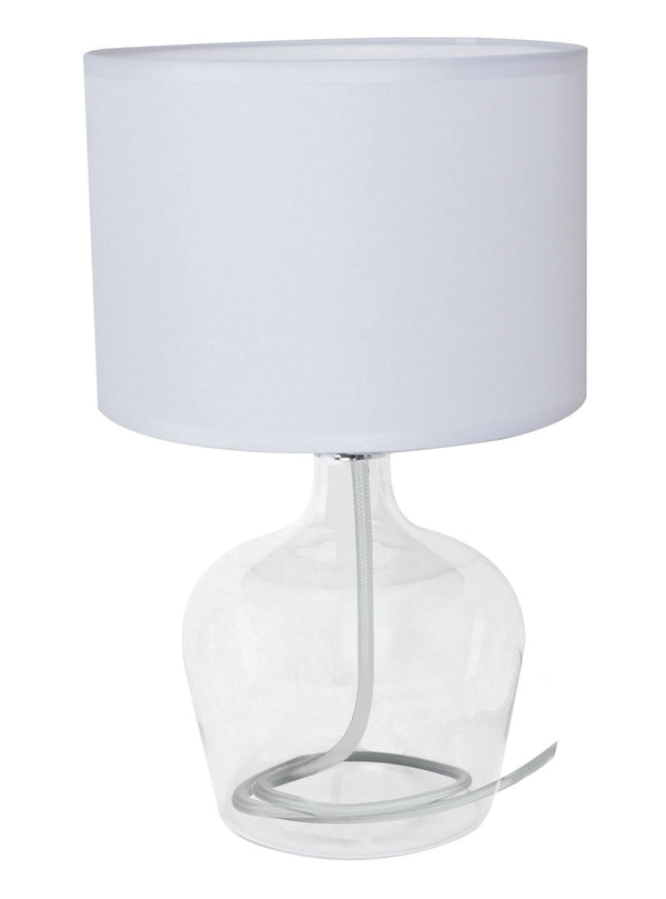 sconto Abat jour Transparenter Glasschirm Weißer Stoff Lampenschirm Moderne Lampe E27 Umwelt I-HENDRIX-L