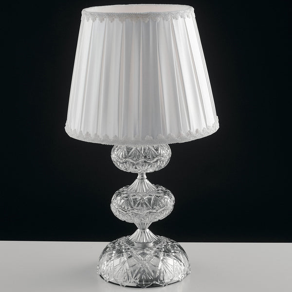 online Lumen Chrom-Finish Kristallglas Stoff Lampenschirm Klassische Tischlampe E14 Ambient I-INCANTO/L1
