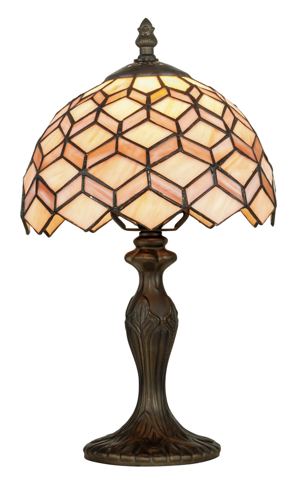 online Lume Klassischer Lampenschirm Farbiges Glas Geometrische Dekoration Metallstab Tischlampe E14 Umgebung I-LIBERTY-L1