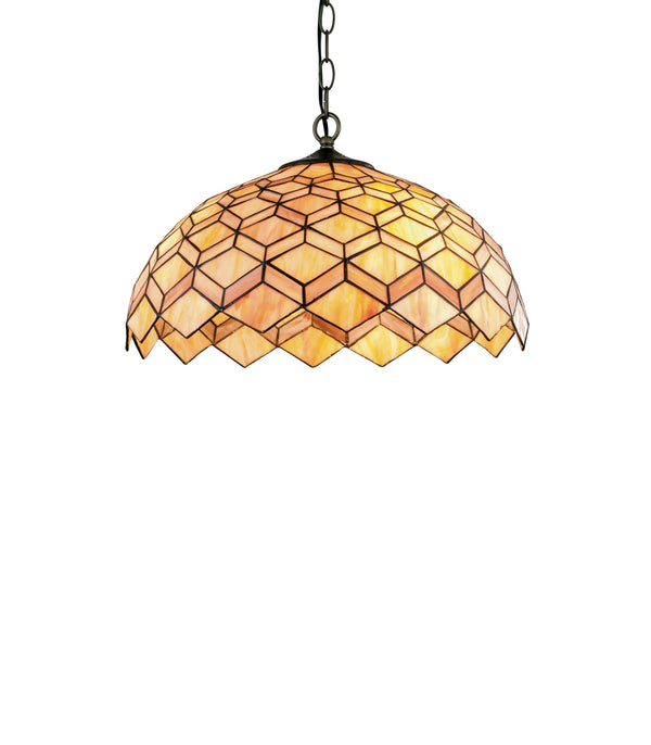 online Klassischer Hängeleuchter Lampenschirm aus Metall Farbiges Glas Geometrische Dekoration E27 Umgebung I-LIBERTY-S