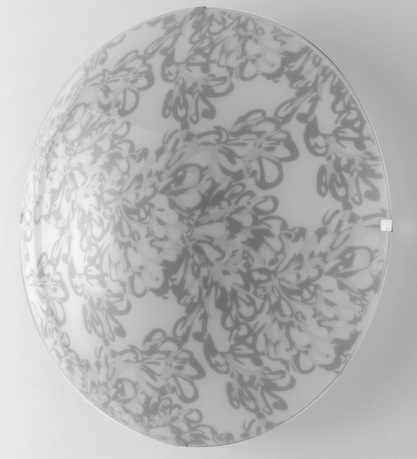 Moderne runde Deckenleuchte aus satiniertem Glas mit taubengrauer Blumendekoration Led 28 Watt natürliches Umgebungslicht I-LOTUS/PL40 prezzo