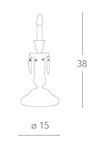 sconto Tischlampe Verchromtes Finish Kristall Klassische Tischlampe E14 Environment I-LOUVRE/L1