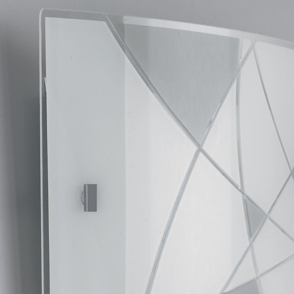 Wandleuchte Weiß Taubengrau Rechteckig Graviertes Glas Moderne LED 24 Watt Natürliches Umgebungslicht I-MAXIMA / AP4525 prezzo
