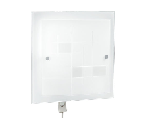 Deckenleuchte Weiß Glas Quadratisch Dekoration Gemälde Klassisch Decke Wand E27 Umgebung I-MUSA/PL40 acquista