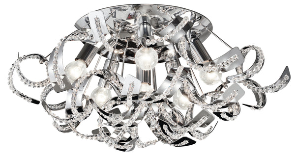 prezzo Deckenleuchte Metal Curls Kristalle K9 Moderne Lampe E14 Umwelt I-NABUCCO/PL6