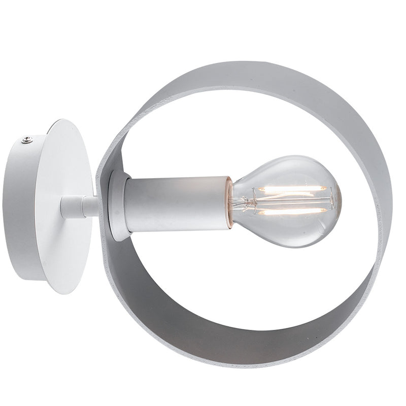 Applique Anelli Orientabili Metallo Bianco Silver Lampada Moderna E14 Ambiente I-OLYMPIC-AP-1