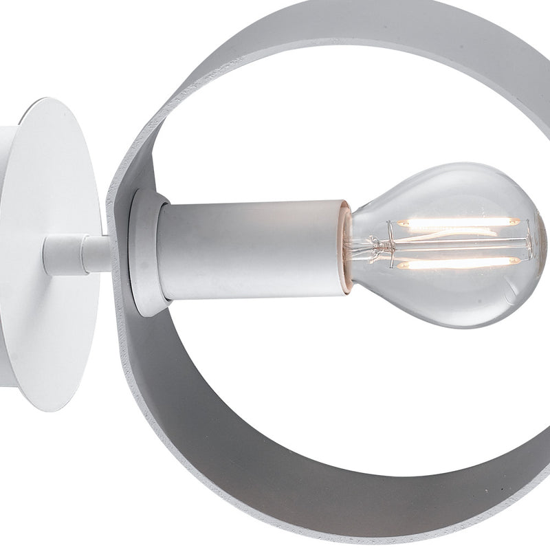 Applique Anelli Orientabili Metallo Bianco Silver Lampada Moderna E14 Ambiente I-OLYMPIC-AP-2