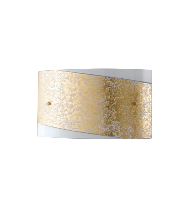 acquista Wandleuchte Rechteckig Weißes Glas Goldband Moderne Lampe E27 Umwelt I-PARIS/3520