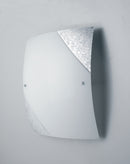 Plafoniera Moderna Quadrata Vetro Bianco Decoro Argento Soffitto Parete E27 Ambiente I-PARIS/4040-1