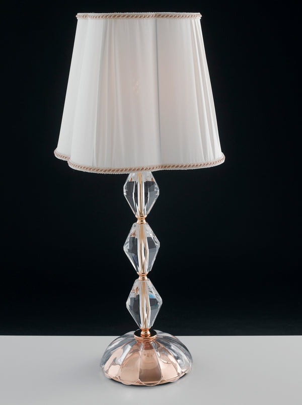 prezzo Tischlampe Chrom-Finish Lampenschirm aus Kristall Klassischer Stoff E27 Umwelt I-RIFLESSO/LG1
