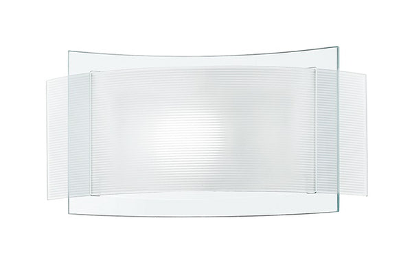 acquista Wandleuchte Doppelglas Transparent und Weiß Gestreift Modernes Interieur E27 Umwelt I-RIGHE/AP