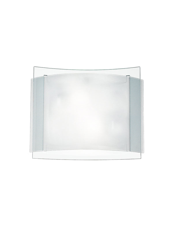 Quadratische Deckenleuchte Doppelglas Gestreift Weiß und Transparent Moderne Lampe E27 Umwelt I-RIGHE/PL30 prezzo