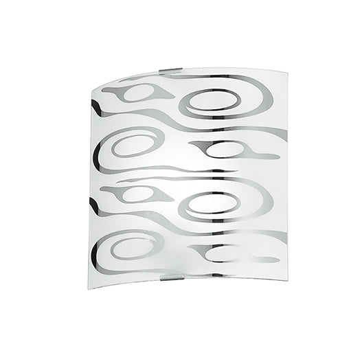 sconto Wandleuchte Quadratisch Modern Weiß Glas Abstrakt Dekoration Chrom Innen Modern E27 Umgebung I-SOUND/AP