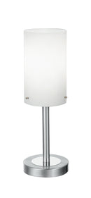 Lampada da Tavolo metallo paralume Cilindrico Vetro Bianco Interno Moderno E14 Ambiente I-STREET/L-1