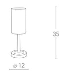 Lampada da Tavolo metallo paralume Cilindrico Vetro Bianco Interno Moderno E14 Ambiente I-STREET/L-4