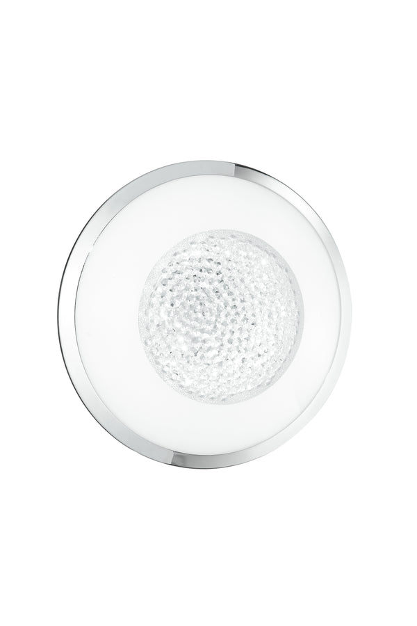 sconto Runde Glas-Deckenlampe mit K9-Kristalldekoration, Chromrahmen, LED-Lampe, 14 Watt, natürliches Umgebungslicht, I-TIFFANY/PL30