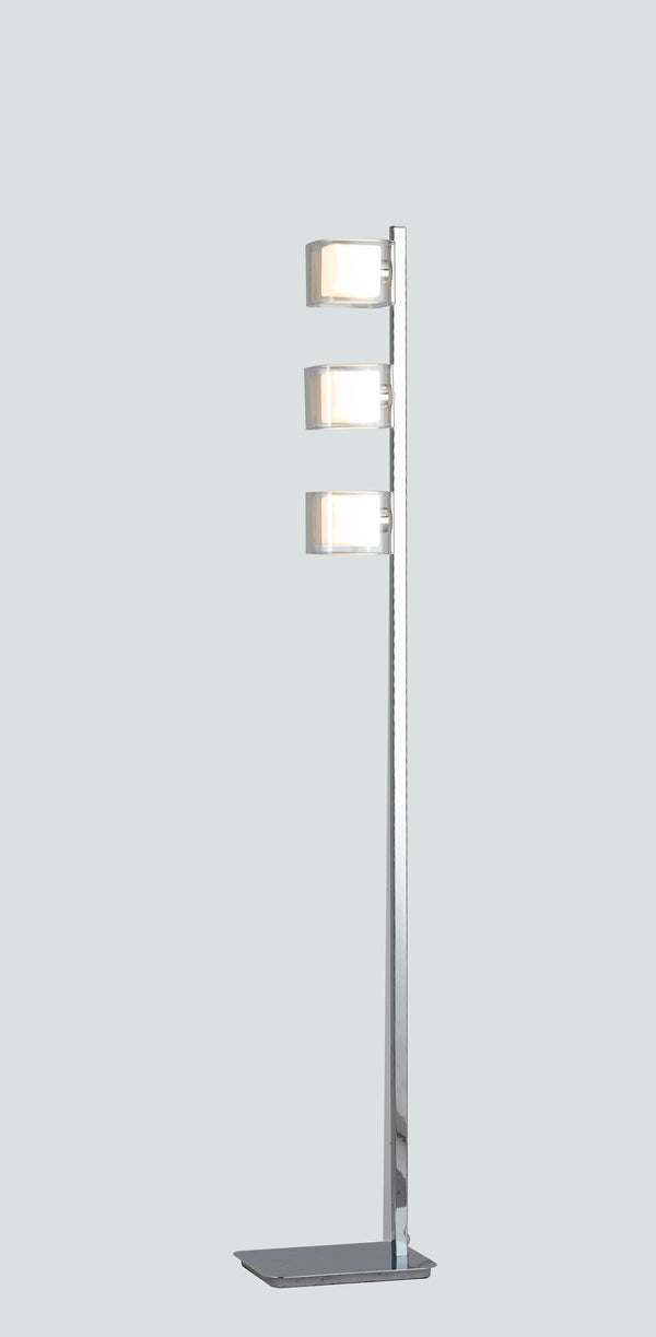acquista Moderne Stehlampe verchromtes Metall kubische Lampenschirme transparent und weiße Glas-Stehlampe G9 Environment I-YOGA-PT3