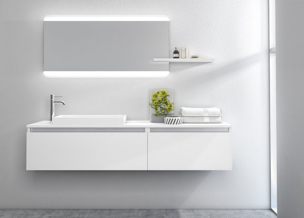 Abgehängter Badezimmerschrank 170 cm TFT Ibiza Weißer Spiegel prezzo