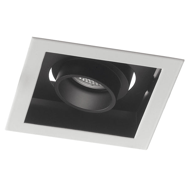 sconto Quadratischer Einbau-LED-Strahler, weiß, schwarz, abgehängte Decke, verstellbar, 20 Watt, natürliches Licht, Intec INC-APOLLO-1X20M