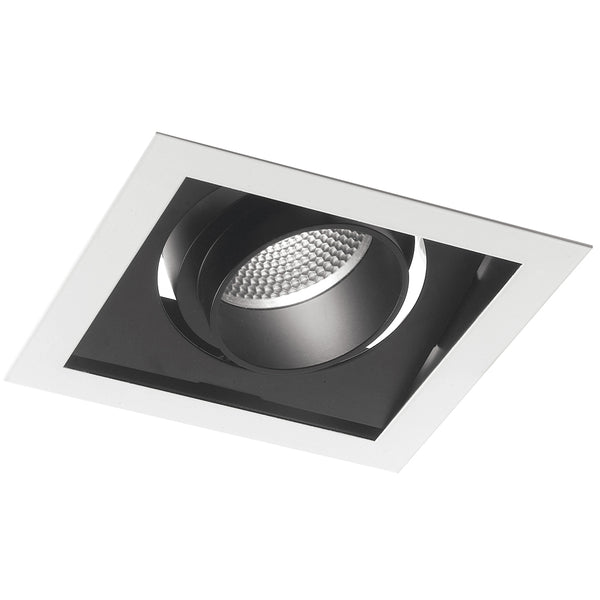 acquista Verstellbarer Strahler Quadratisch Weiß Schwarz LED-Einbauleuchte 45 Watt Natürliches Licht Intec INC-APOLLO-1X45M