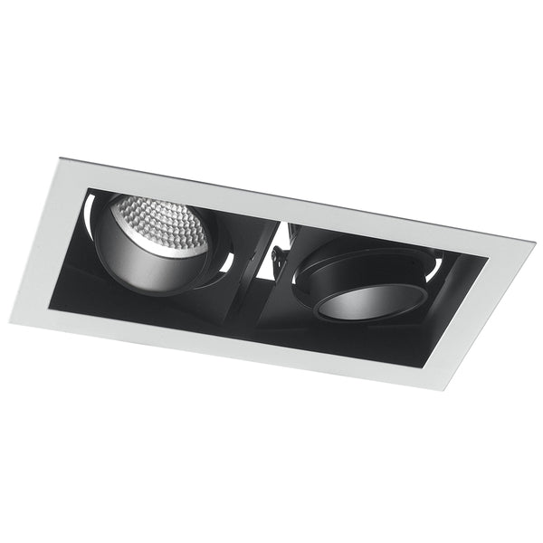 acquista Einbaustrahler 2 verstellbare Leuchten Weiß Schwarz 20 Watt Warmes Licht Intec INC-APOLLO-2X10C