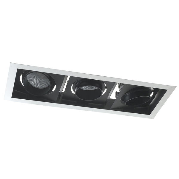 prezzo Einbaustrahler Zwischendecke Weiß Schwarz Zwei verstellbare Leuchten 30 Watt Warmes Licht Intec INC-APOLLO-3X10C
