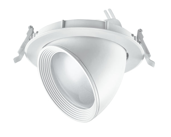 acquista Verstellbarer Einbaustrahler Weiß Silber Reflektor Zwischendecke Led 30 Watt Warmes Licht Intec INC-DELTA-30