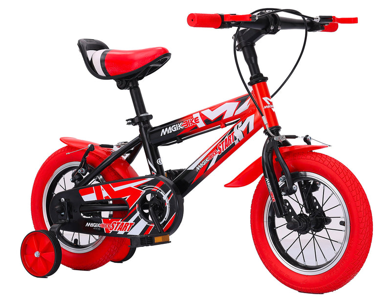 Bicicletta per Bambino 12" 2 Freni V-Brake Magik-Bike Start Pro Rossa e Nera-1