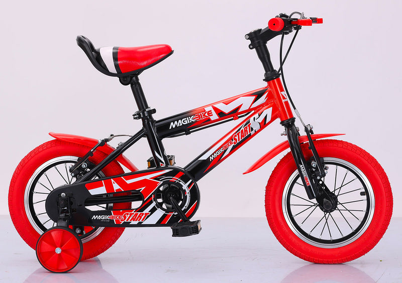 Bicicletta per Bambino 12" 2 Freni V-Brake Magik-Bike Start Pro Rossa e Nera-2