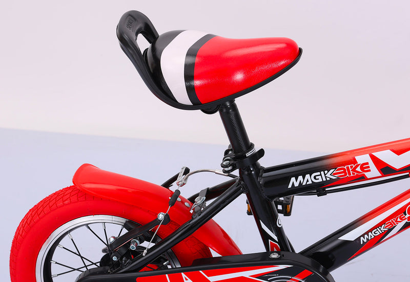 Bicicletta per Bambino 12" 2 Freni V-Brake Magik-Bike Start Pro Rossa e Nera-4