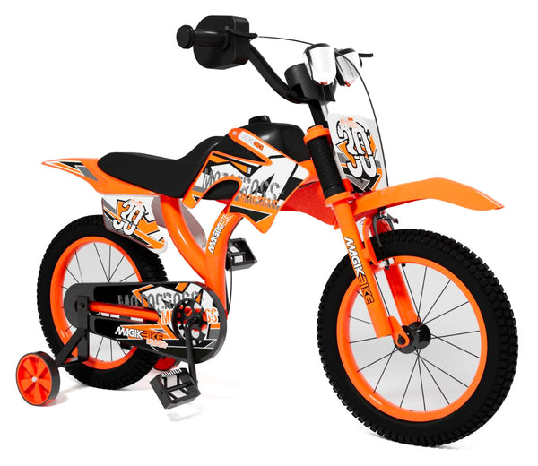 sconto Bicicletta per Bambino 16" 2 Freni Magik-Bike Motocross Arancione