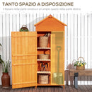 Casetta Box da Giardino 84x52x188 cm Porta Attrezzi in Legno di Abete-4