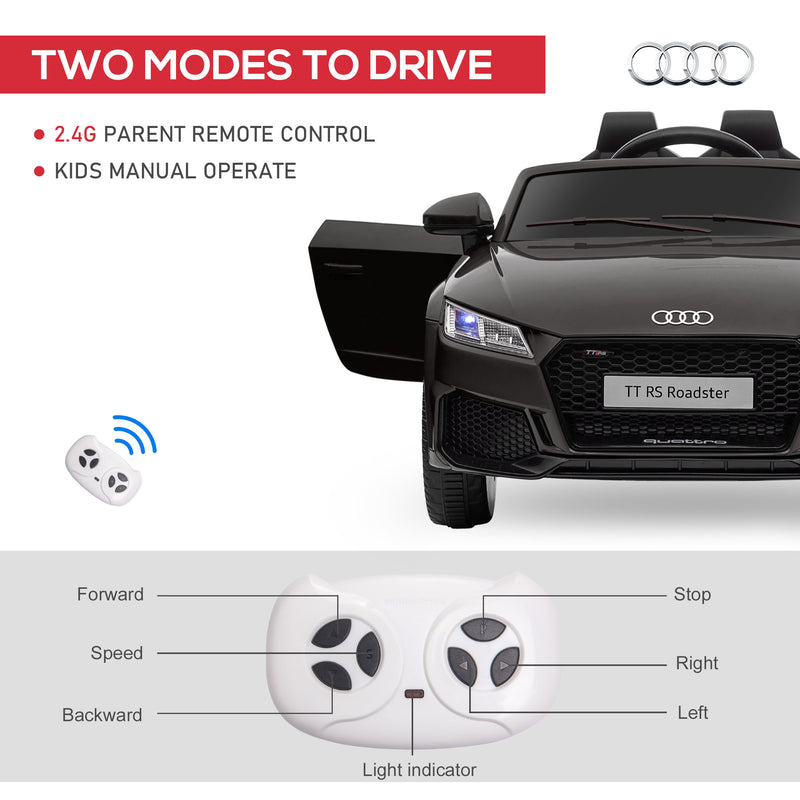 Macchina Elettrica per Bambini 12V con Licenza Audi TT Nero-5