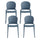 Satz von 4 stapelbaren Stühlen 83x48x55 cm aus Polypropylen und Glasfaser Jasmine Avio