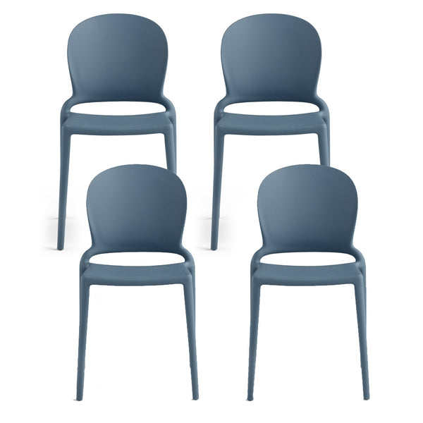 Satz von 4 stapelbaren Stühlen 83x48x55 cm aus Polypropylen und Glasfaser Jasmine Avio sconto