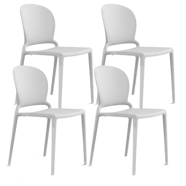 acquista Satz von 4 stapelbaren Stühlen 83 x 48 x 55 cm in Polypropylen und Fiberglas Jasmine White