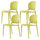 Satz mit 4 stapelbaren Stühlen 83 x 48 x 55 cm in Polypropylen und Fiberglas in Jasmin-Zitronengelb