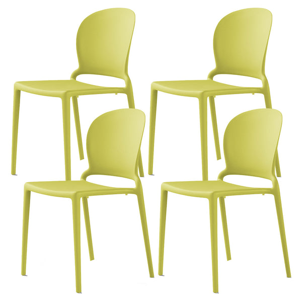 prezzo Satz mit 4 stapelbaren Stühlen 83 x 48 x 55 cm in Polypropylen und Fiberglas in Jasmin-Zitronengelb