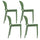 Satz mit 4 stapelbaren Stühlen 83 x 48 x 55 cm aus Polypropylen und Fiberglas in Jasmin-Flaschengrün