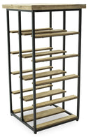 Cantinetta Portabottiglie 30x30x60 cm 10 Bottiglie in Ferro e Legno Joy Nero-1