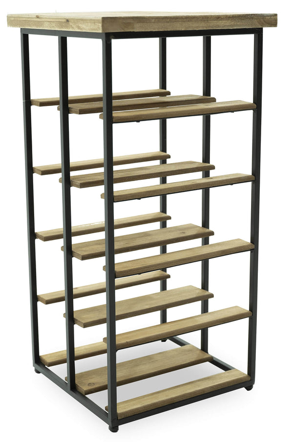 acquista Weinregal Flaschenhalter 30x30x60 cm 10 Flaschen aus Eisen und Holz Joy Black