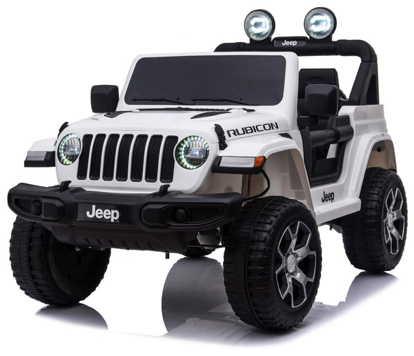 online Elektroauto für Kinder 12V 2 Sitze Jeep Wrangler Rubicon Weiß