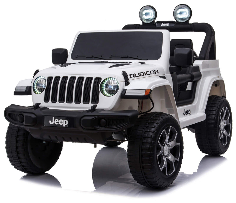 Macchina Elettrica per Bambini 12V 2 Posti Jeep Wrangler Rubicon Bianca-1