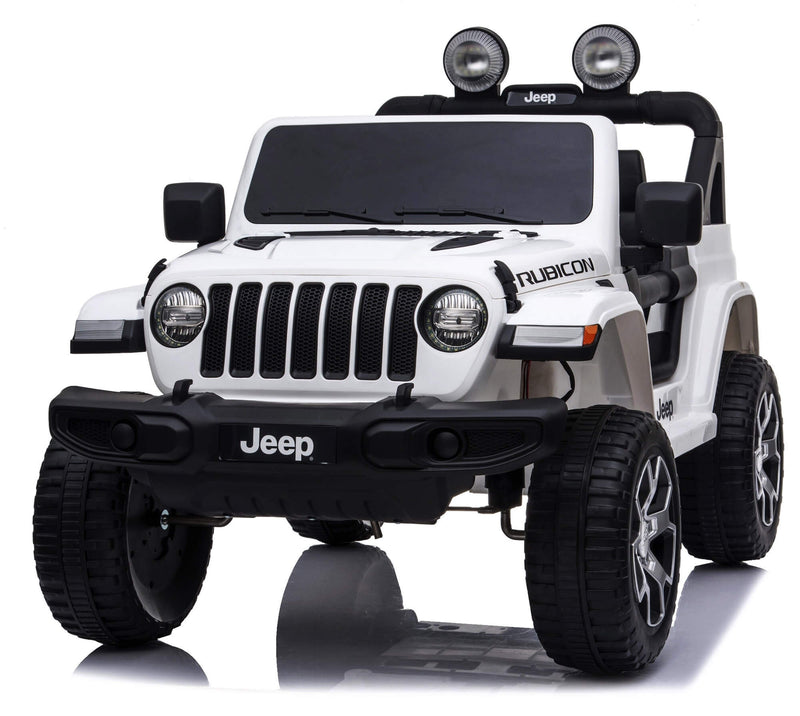 Macchina Elettrica per Bambini 12V 2 Posti Jeep Wrangler Rubicon Bianca-6