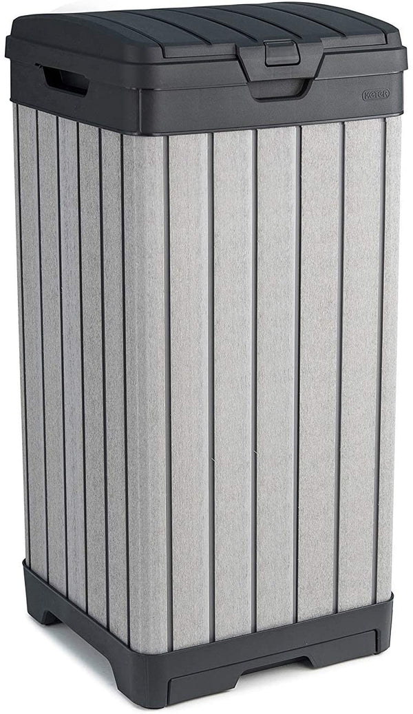 acquista Abfallbehälter für den Außenbereich 41 x 41 x 87,5 cm aus Harz Keter Rockford Grey