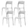 Set mit 4 stapelbaren Stühlen 85 x 45 x 56 cm aus Polypropylen und Fiberglas Kate White